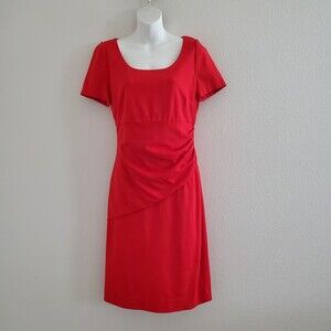 Diane Von Furstenberg Sheath Dress 10 Red Classic Cocktail Business Timeless